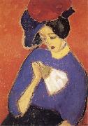 Alexei Jawlensky Woman with a Fan oil painting reproduction